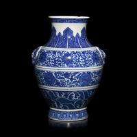 A Chinese Blue and White Porcelain Hu Vase, Late 19th/Early 20th Century — 晚清/民國 青花纏枝蓮紋雙耳壺