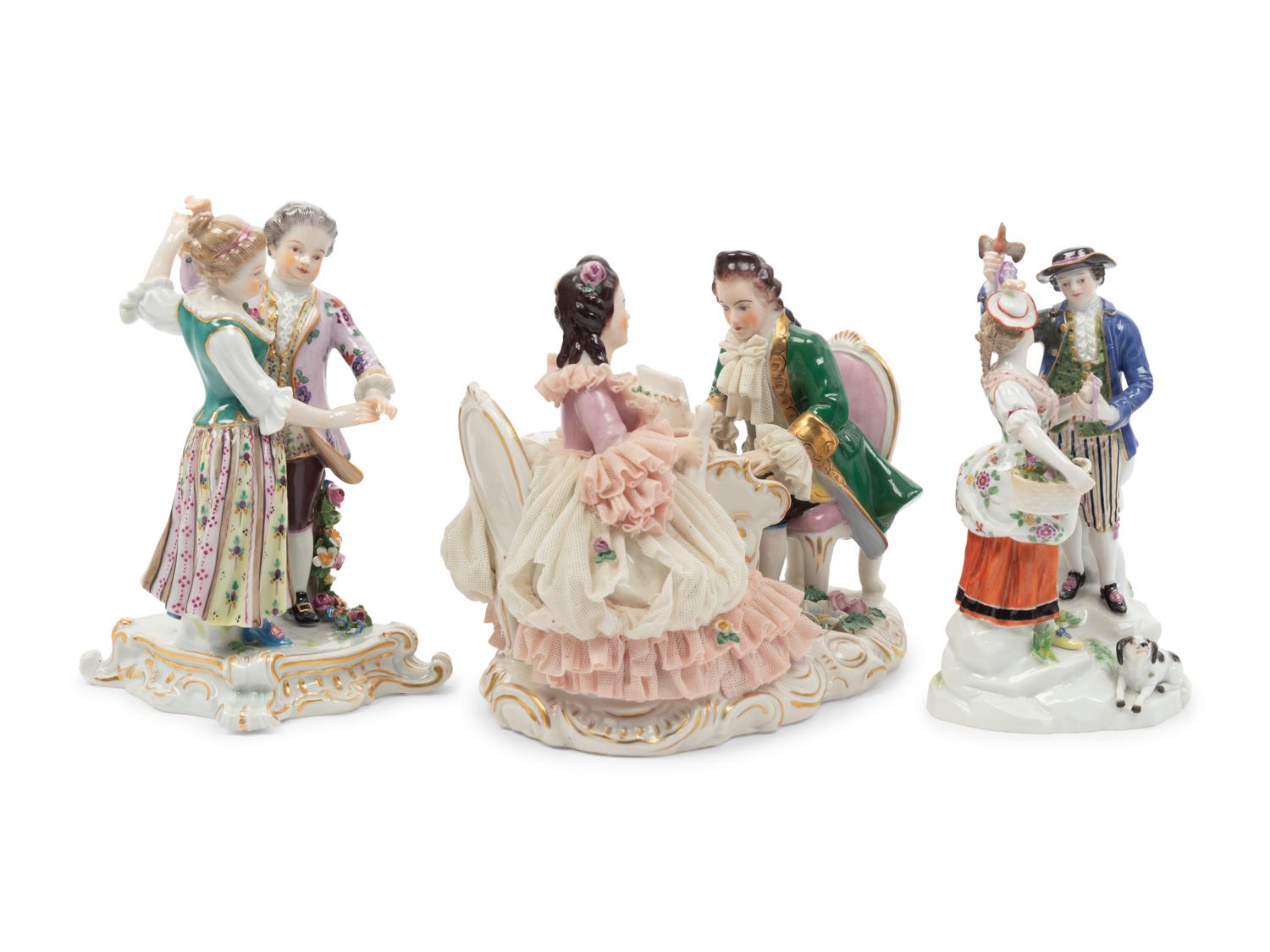 Two Meissen Porcelain Figural Groups