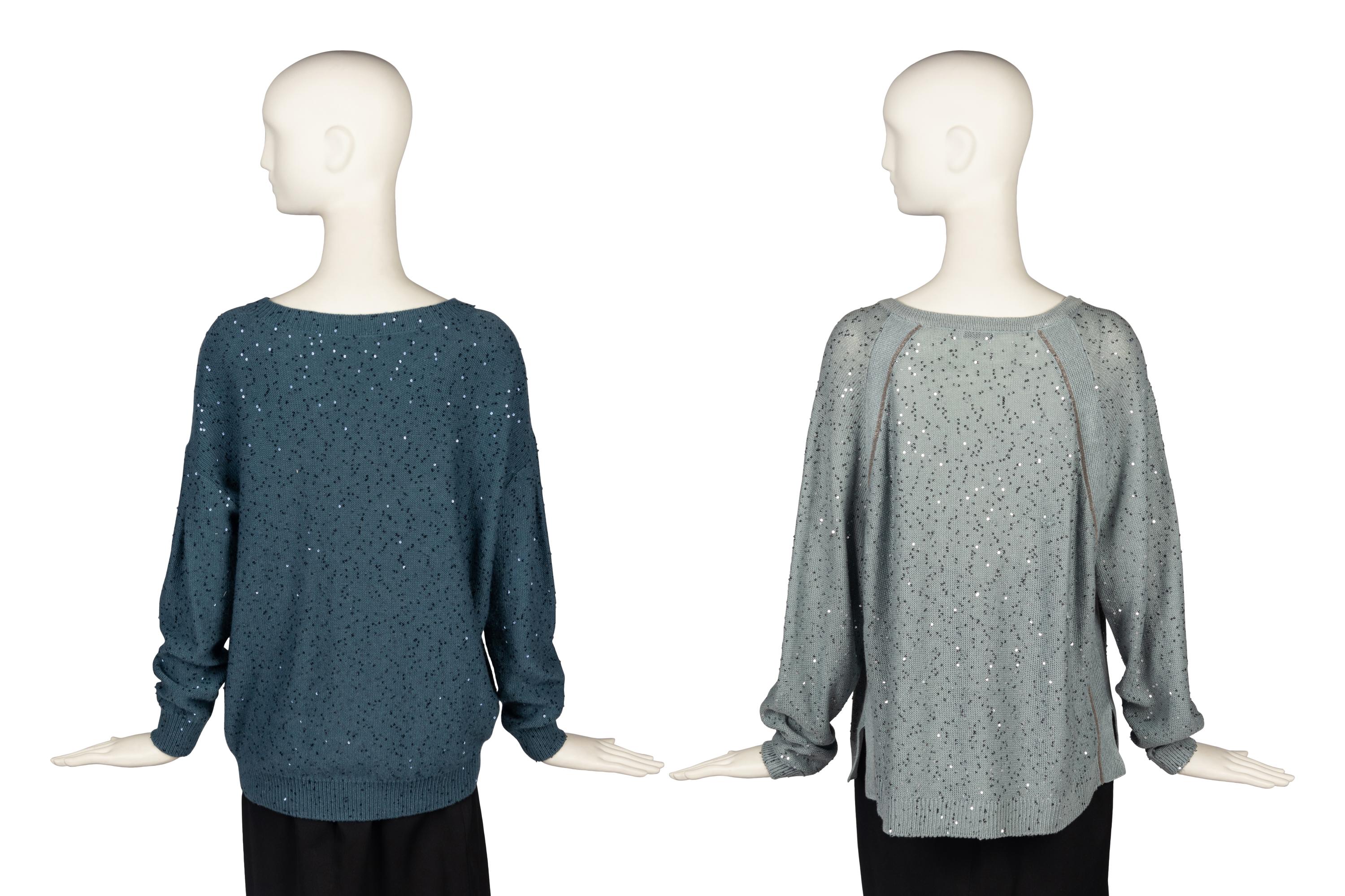Two Brunello Cucinelli Embellished Sweaters