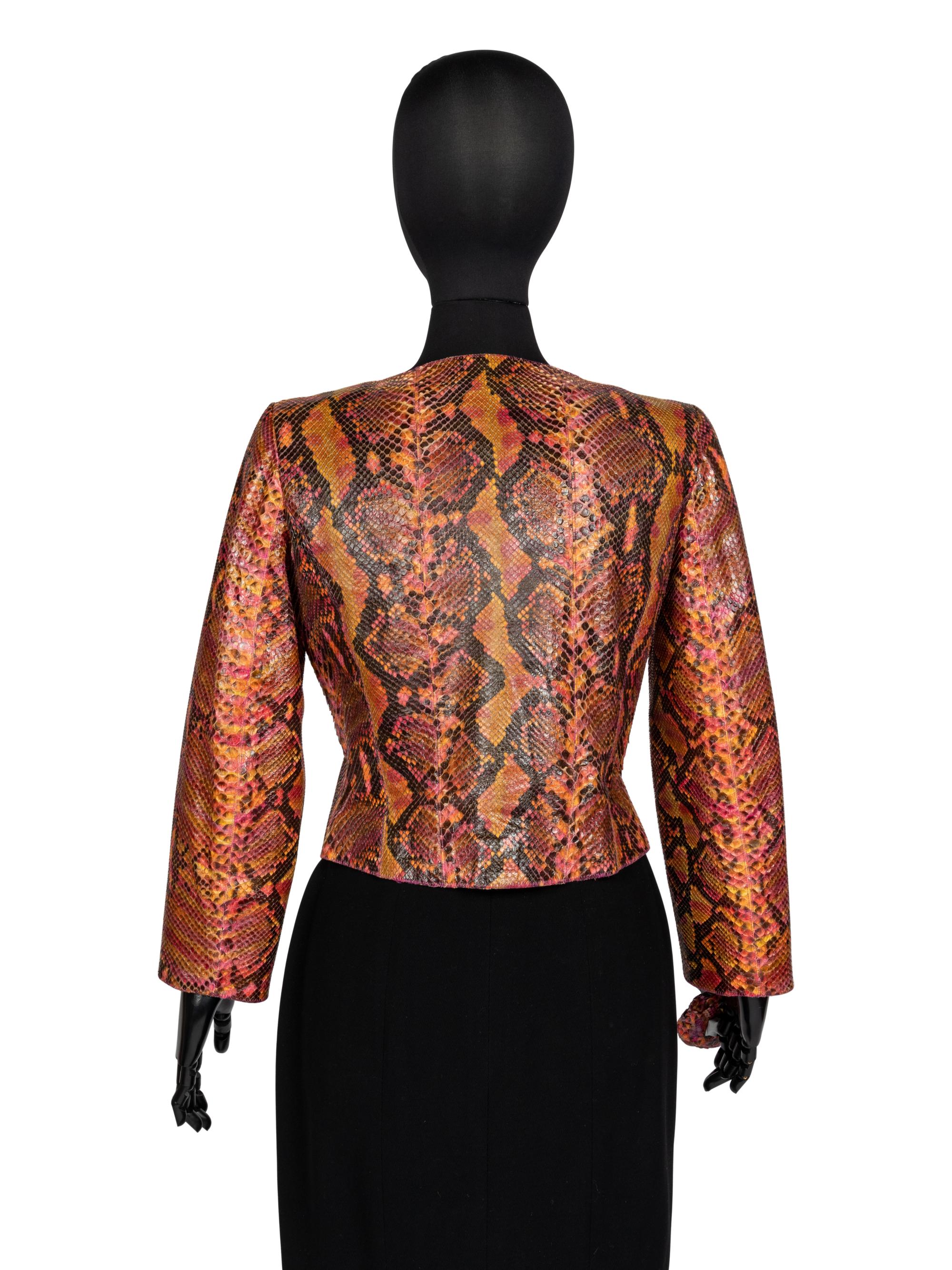 Chanel Pink Python Jacket & Python Camellia Pin, 2000