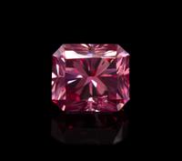 A 0.59 Carat Radiant Cut Fancy Deep Pink Diamond,