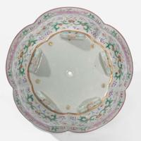 A Chinese famille rose-decorated pale celadon-ground five-lobed jardinière 粉彩青釉花盆 Possibly Jiaqing/Daoguang period ?????????