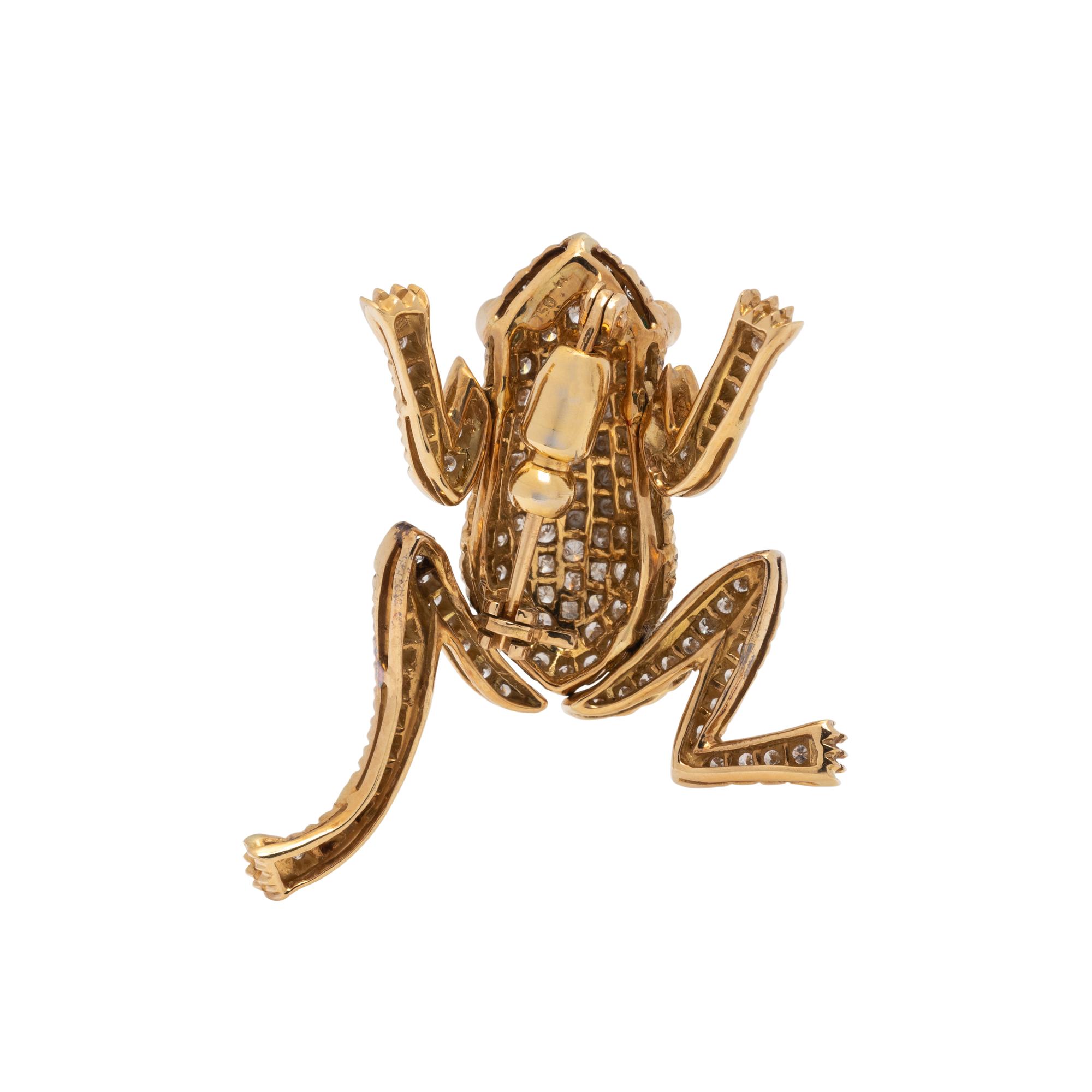 DIAMOND FROG BROOCH