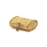 TIFFANY & CO., FRANCE, YELLOW GOLD AND DIAMOND PILL BOX