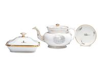 Five Parcel Gilt Porcelain Articles