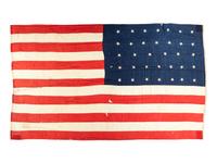 [CIVIL WAR]. 34-star flag purportedly flown at Fort Warren, Boston, MA. Ca 1861-1863.