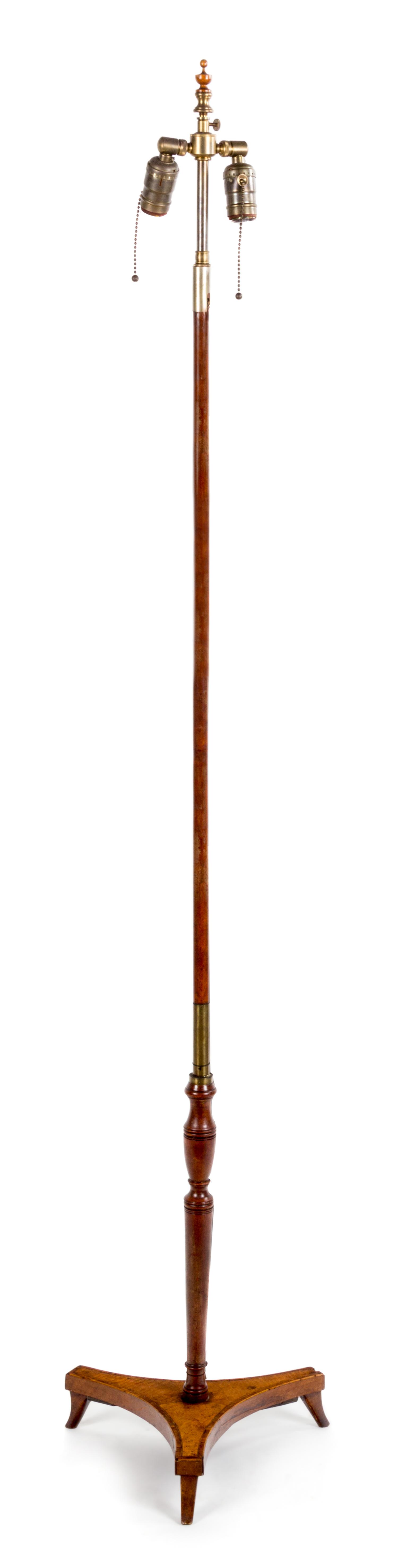 A Brass-Mounted Edwardian Mahogany Pole Screen Height 62 inches. — EARLY 20TH CENTURY
