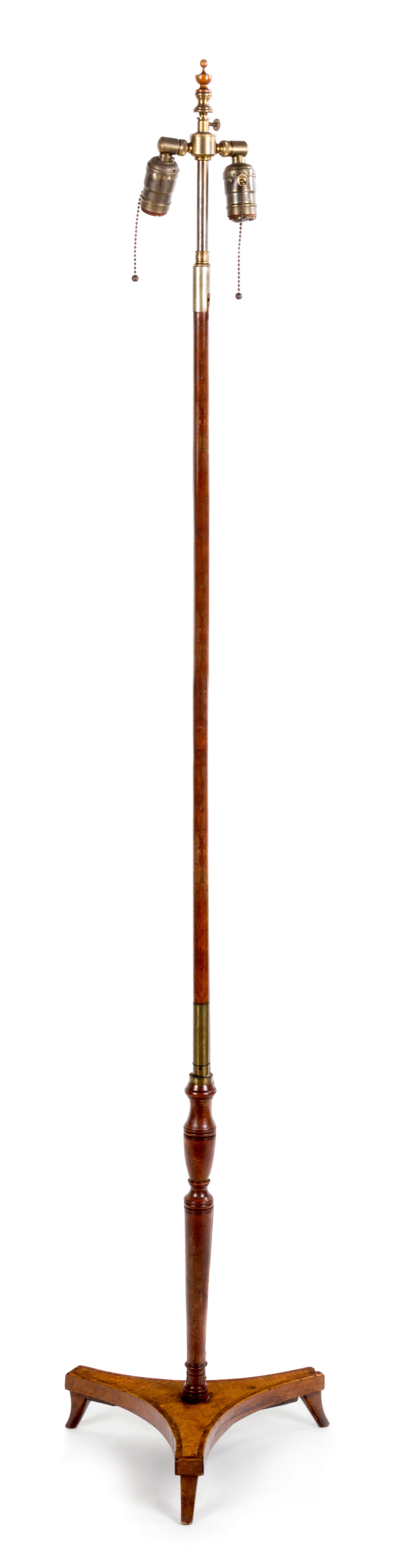 A Brass-Mounted Edwardian Mahogany Pole Screen Height 62 inches. — EARLY 20TH CENTURY