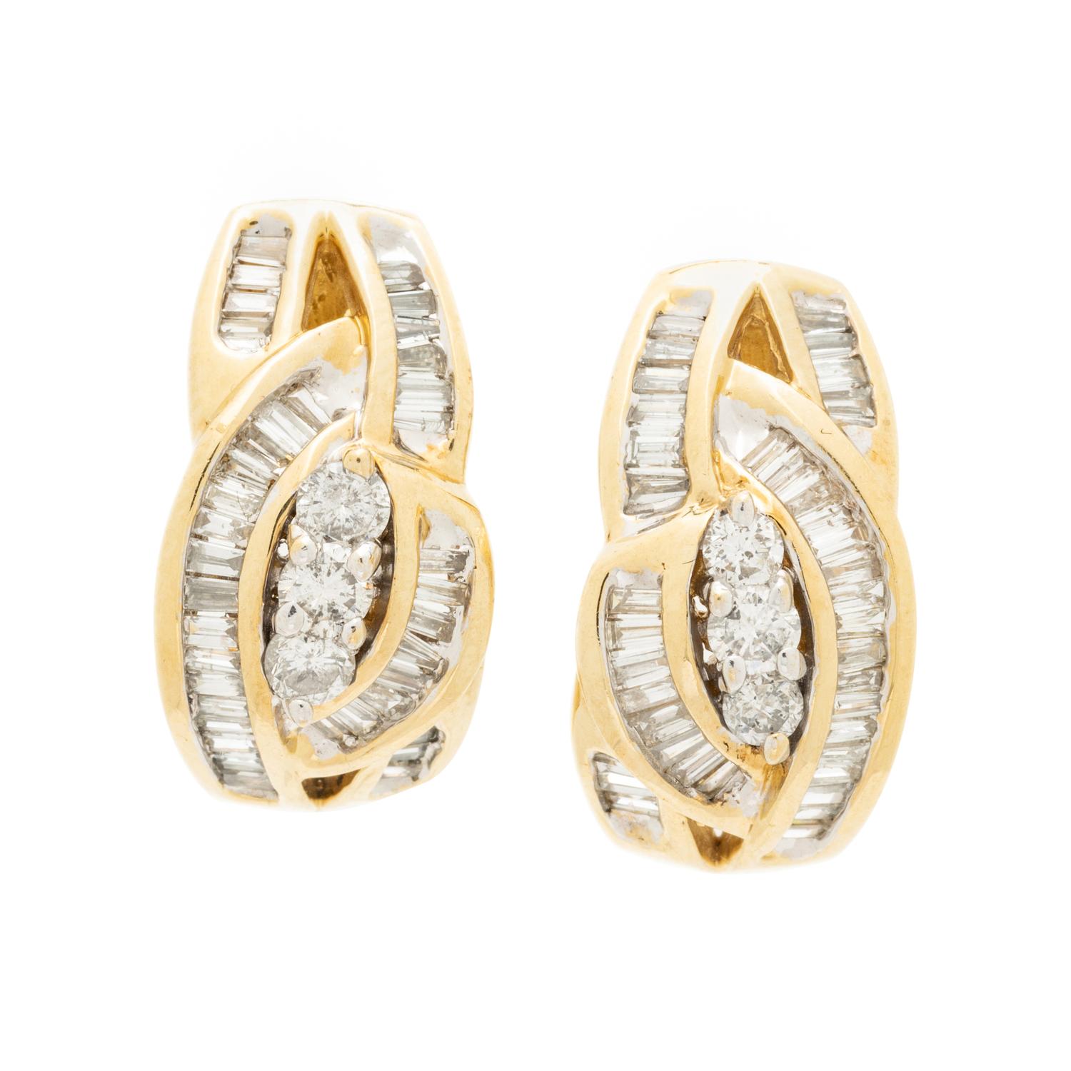 YELLOW GOLD AND DIAMOND EARRINGS