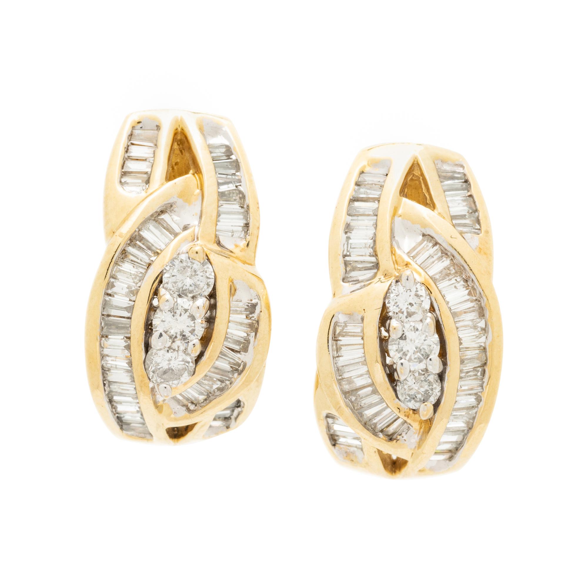 YELLOW GOLD AND DIAMOND EARRINGS