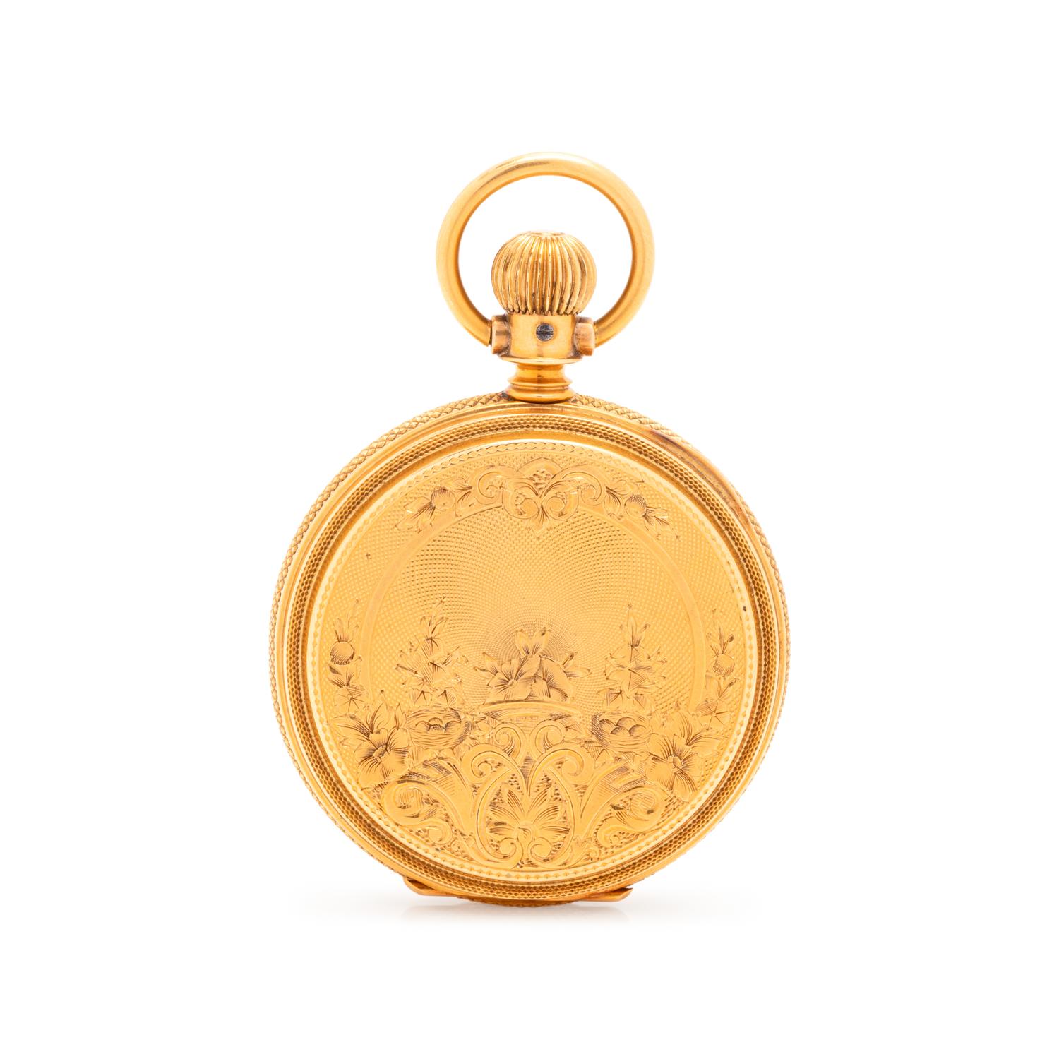 ELGIN, 18K YELLOW GOLD HUNTER CASE POCKET WATCH