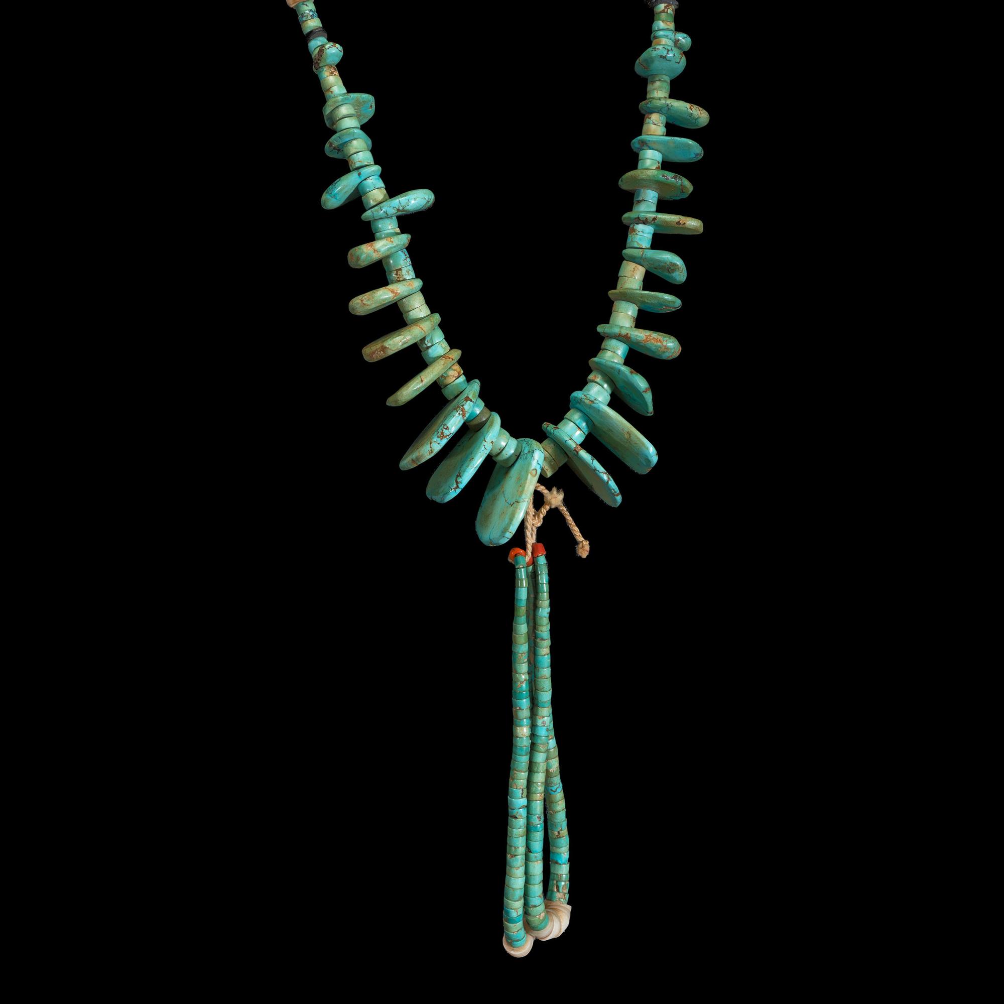 Pueblo Turquoise Tab Necklace, with Joclas