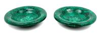 A Pair of Malachite-Veneered Tazze