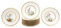 Twelve Minton Porcelain Cabinet Plates Diameter 9 5/8 inches. — 19TH CENTURY