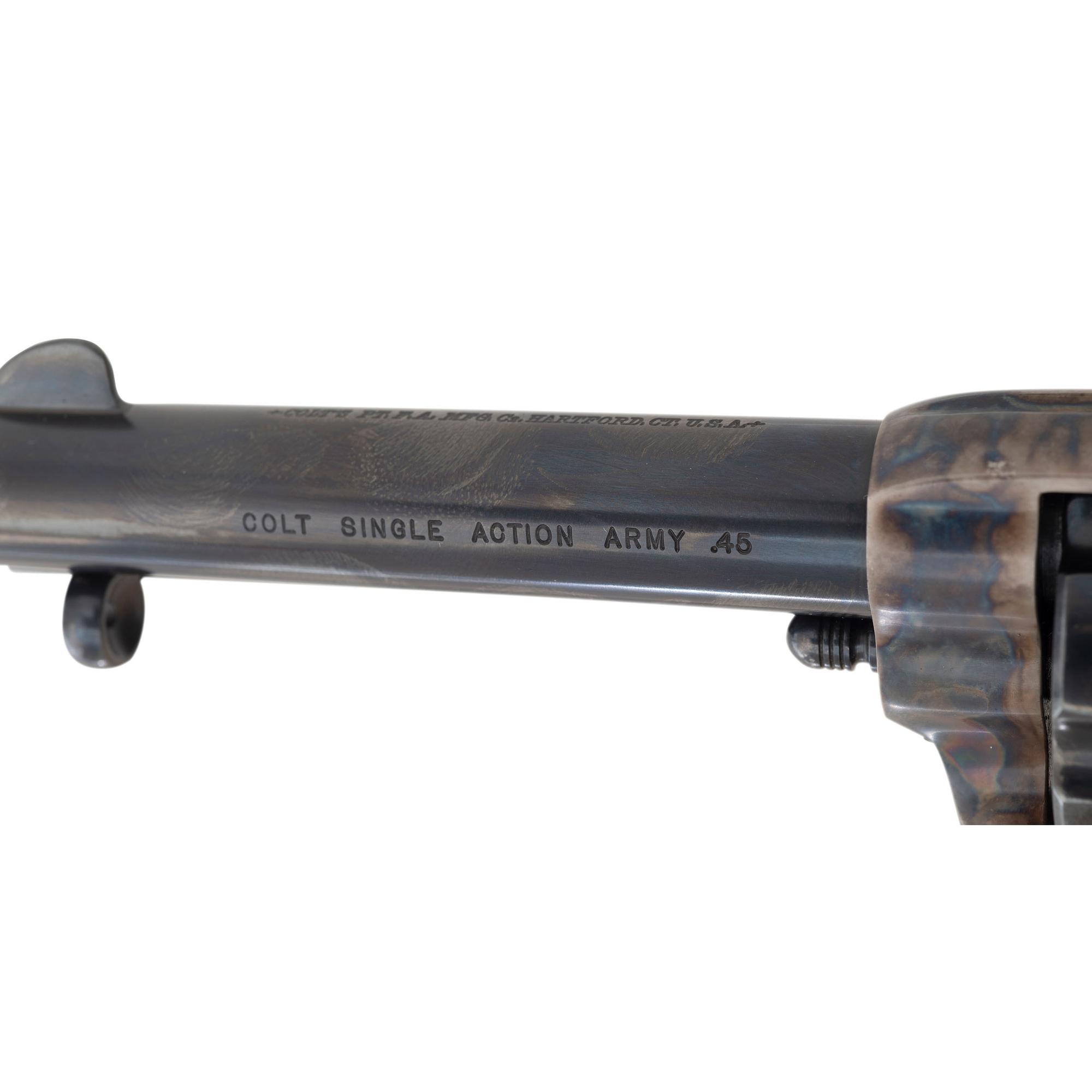 *Consecutively Numbered Pair of Ivory Gripped Colt Single Action Army Revolvers with Black Powder Frames and Bullseye Ejectors in Boxes