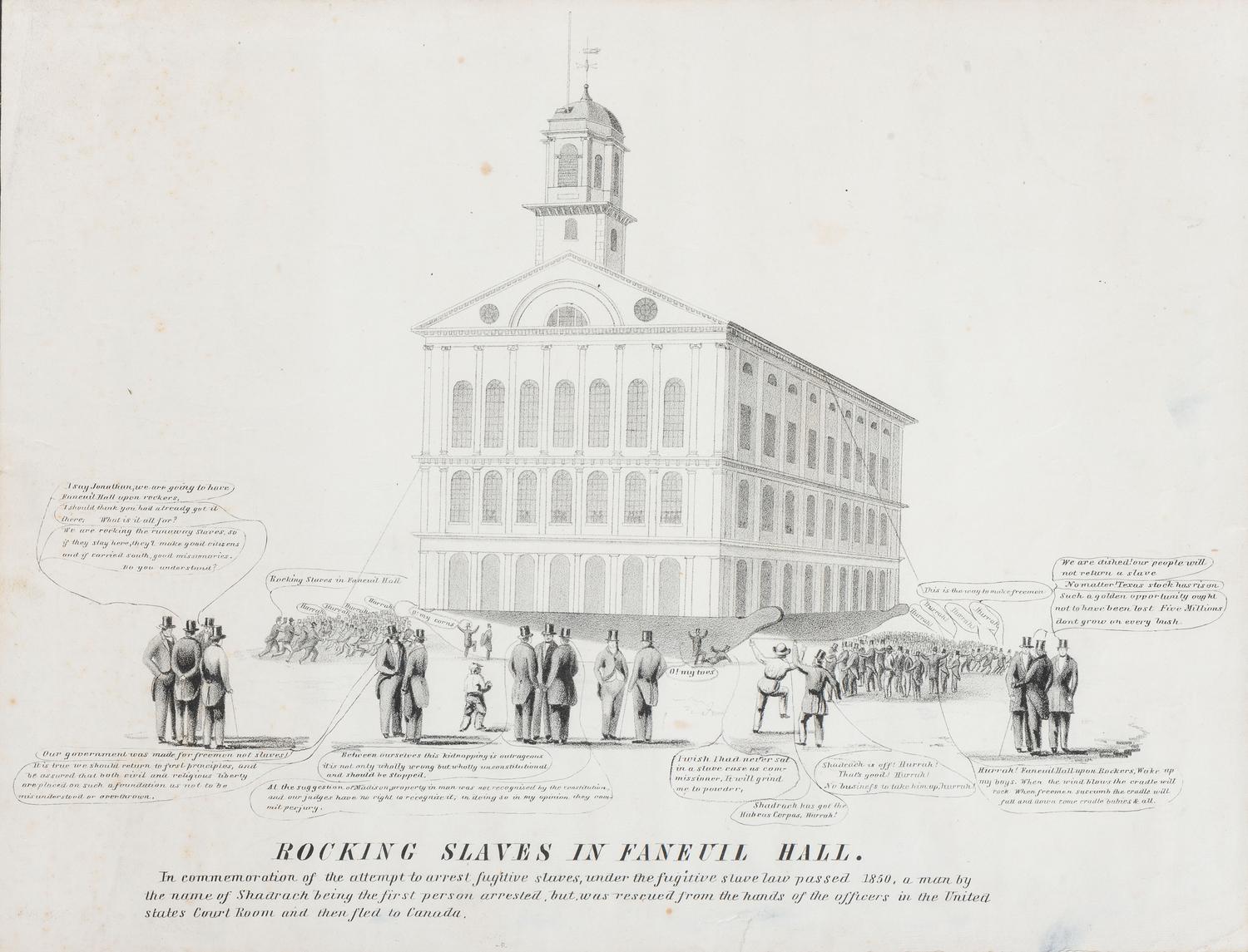 [SLAVERY & ABOLITION]. Rocking Slaves in Faneuil Hall. N.p.: N.p., ca 1851.