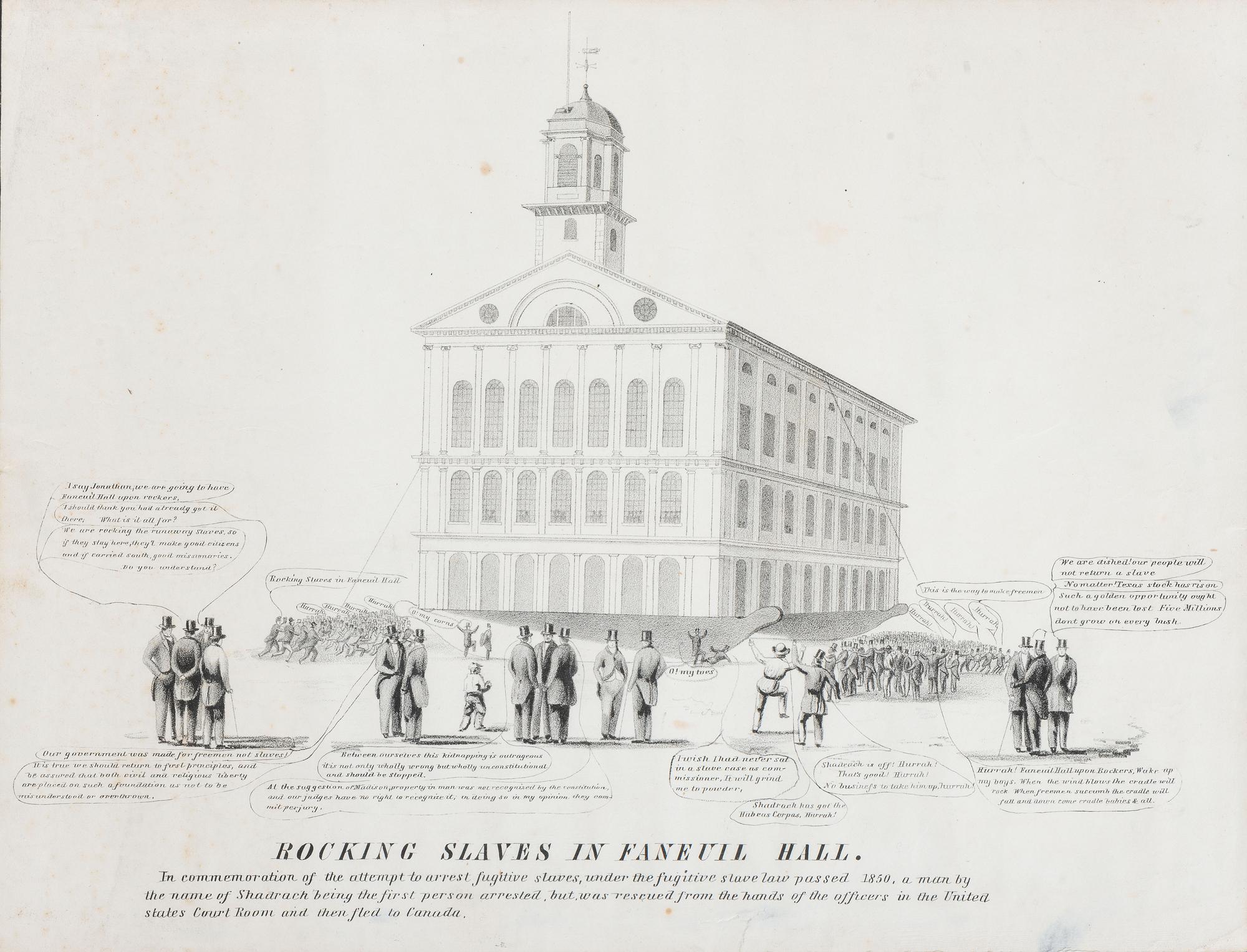 [SLAVERY & ABOLITION]. Rocking Slaves in Faneuil Hall. N.p.: N.p., ca 1851.