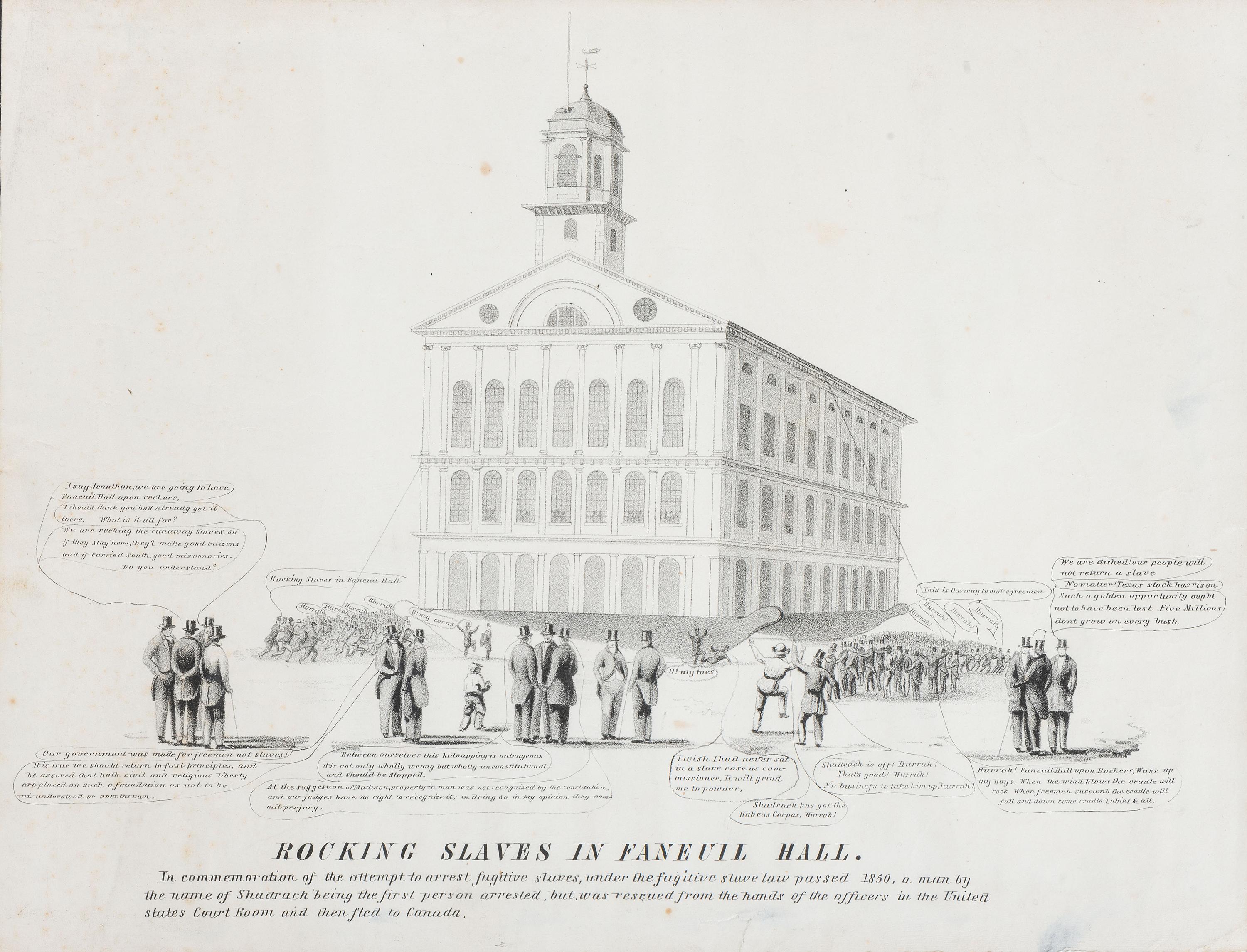 [SLAVERY & ABOLITION]. Rocking Slaves in Faneuil Hall. N.p.: N.p., ca 1851.