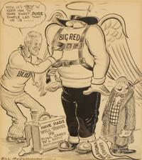 A Bill McClanahan Original Dallas Morning News Cartoon from The Collection of Hall of Fame Oklahoma Football Coach Bud Wilkinson