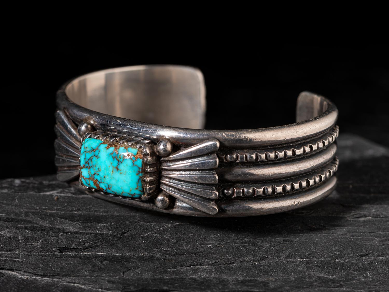 Sterling Silver and Nevada Blue Turquoise Cuff Bracelet