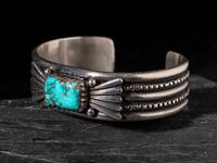Sterling Silver and Nevada Blue Turquoise Cuff Bracelet