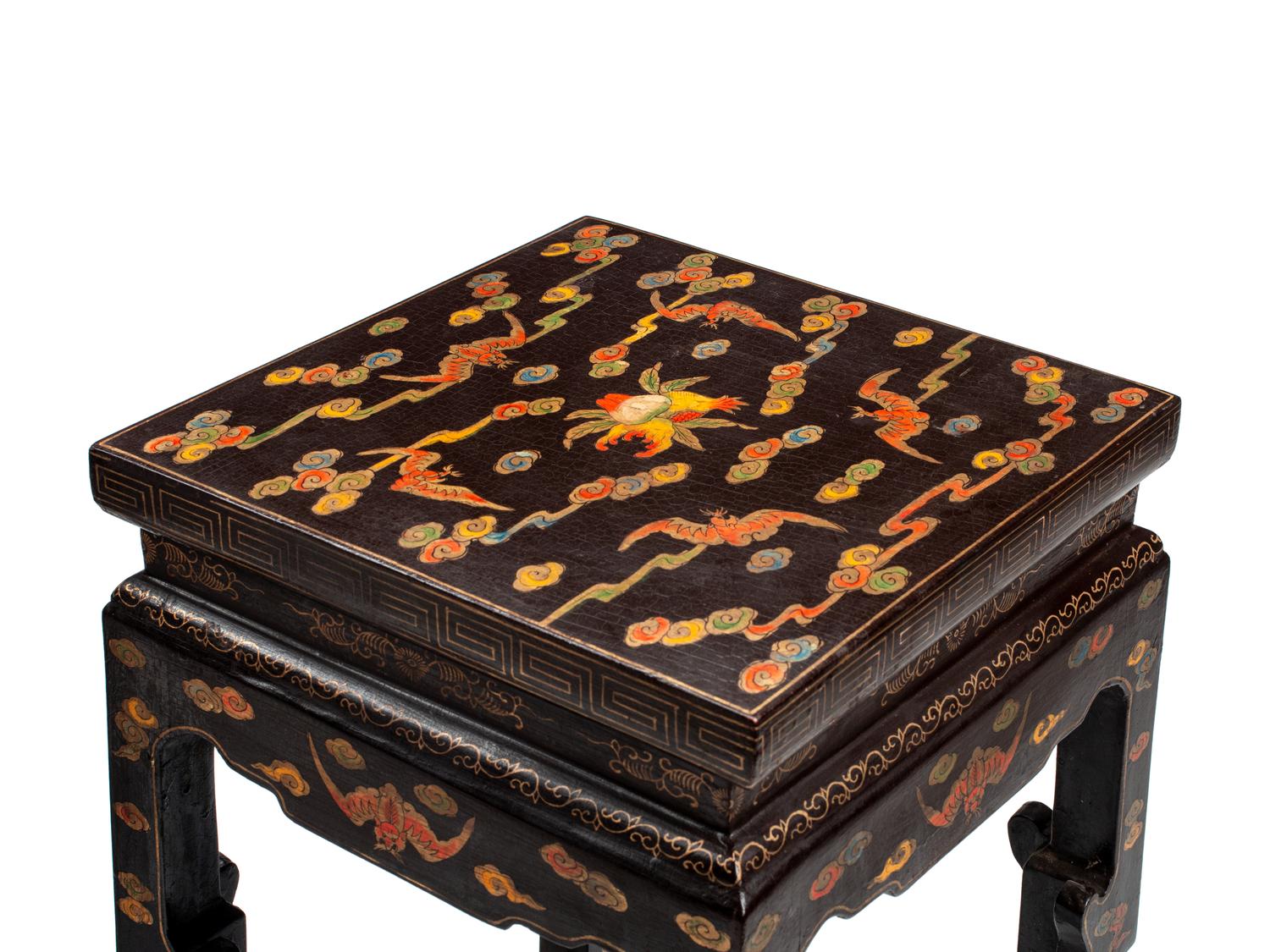 A Pair of Chinese Export Lacquer Pedestals