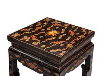 A Pair of Chinese Export Lacquer Pedestals