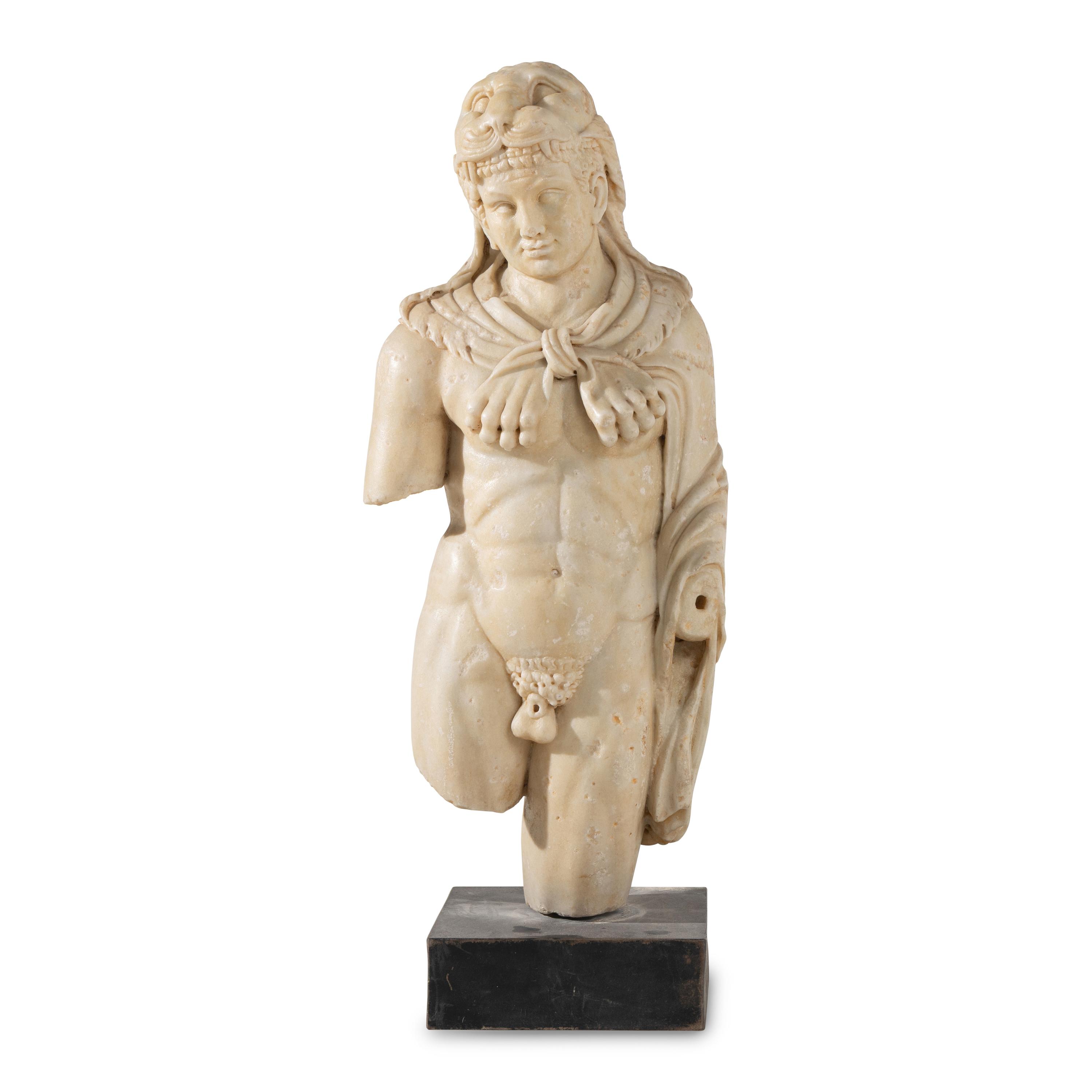 An Italian Carved Marble Torso of Hercules