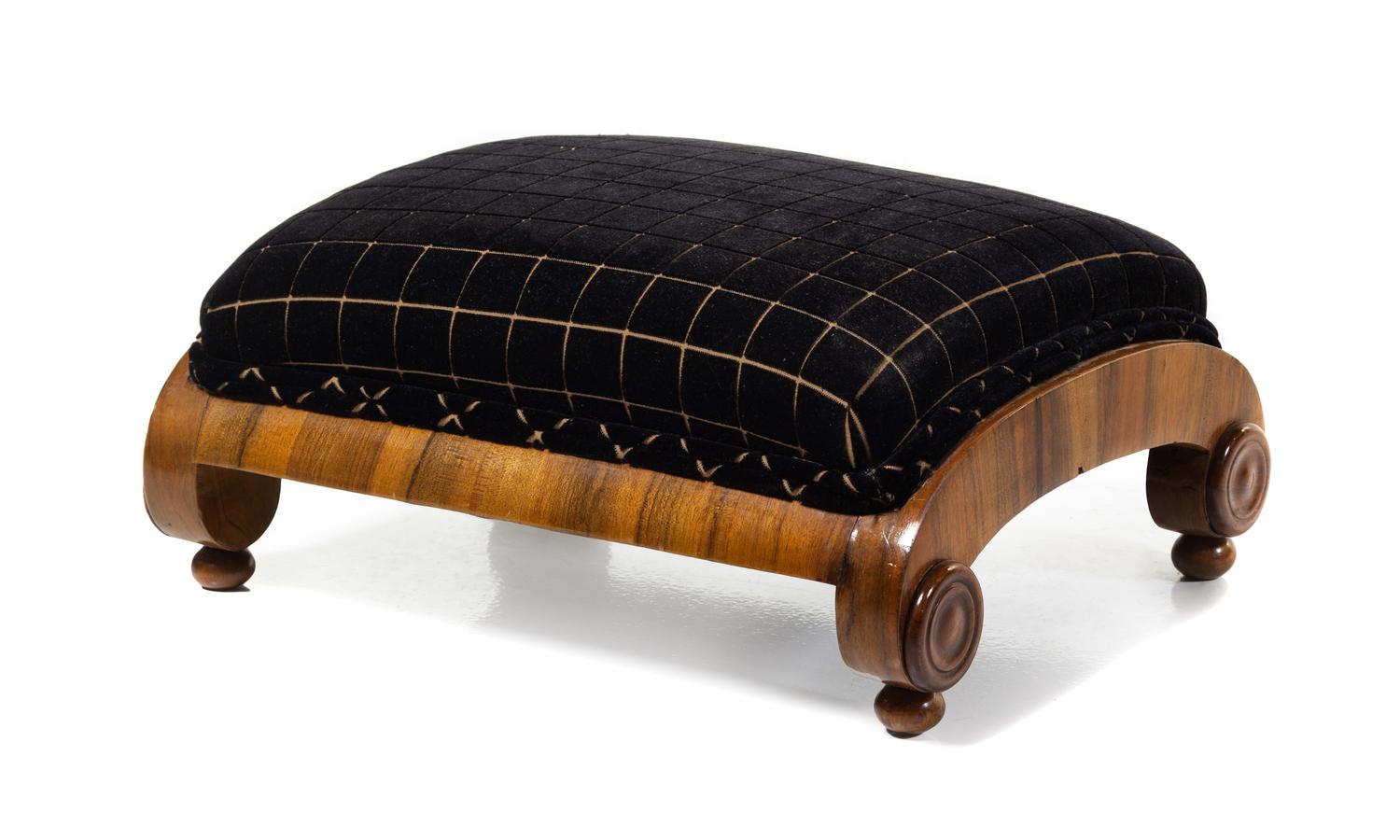 A Biedermeier Foot Stool Height 6 x width 14 1/2 x depth 12 inches.