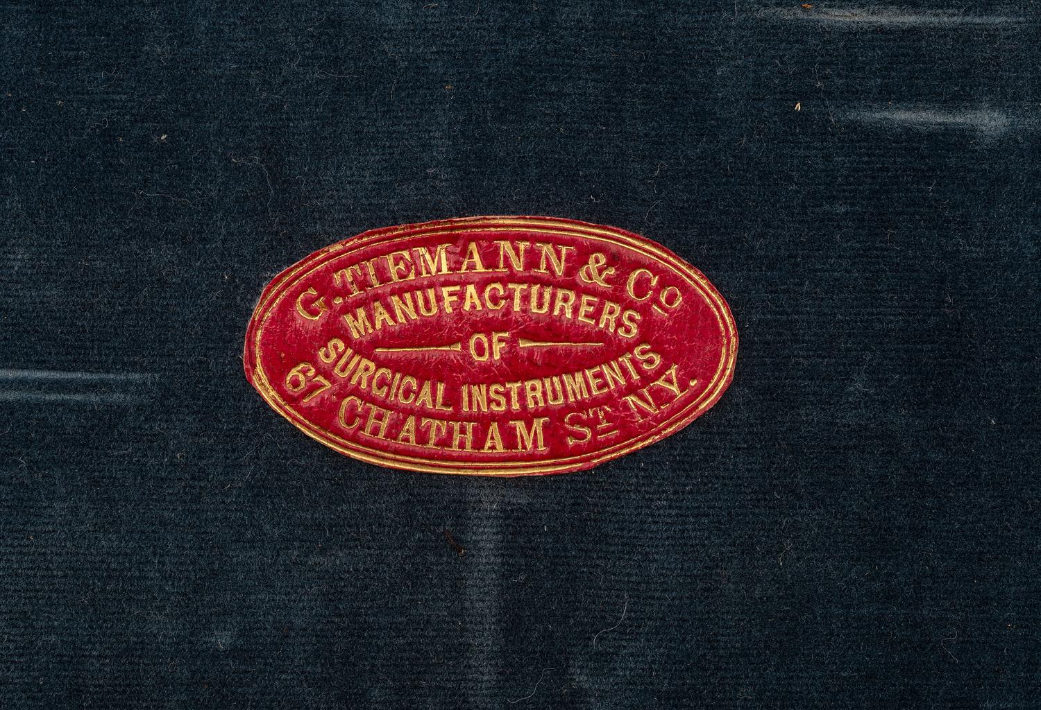 [CIVIL WAR]. Surgical kit manufactured by G. Tiemann & Co., New York. [Ca 1860s-80s].