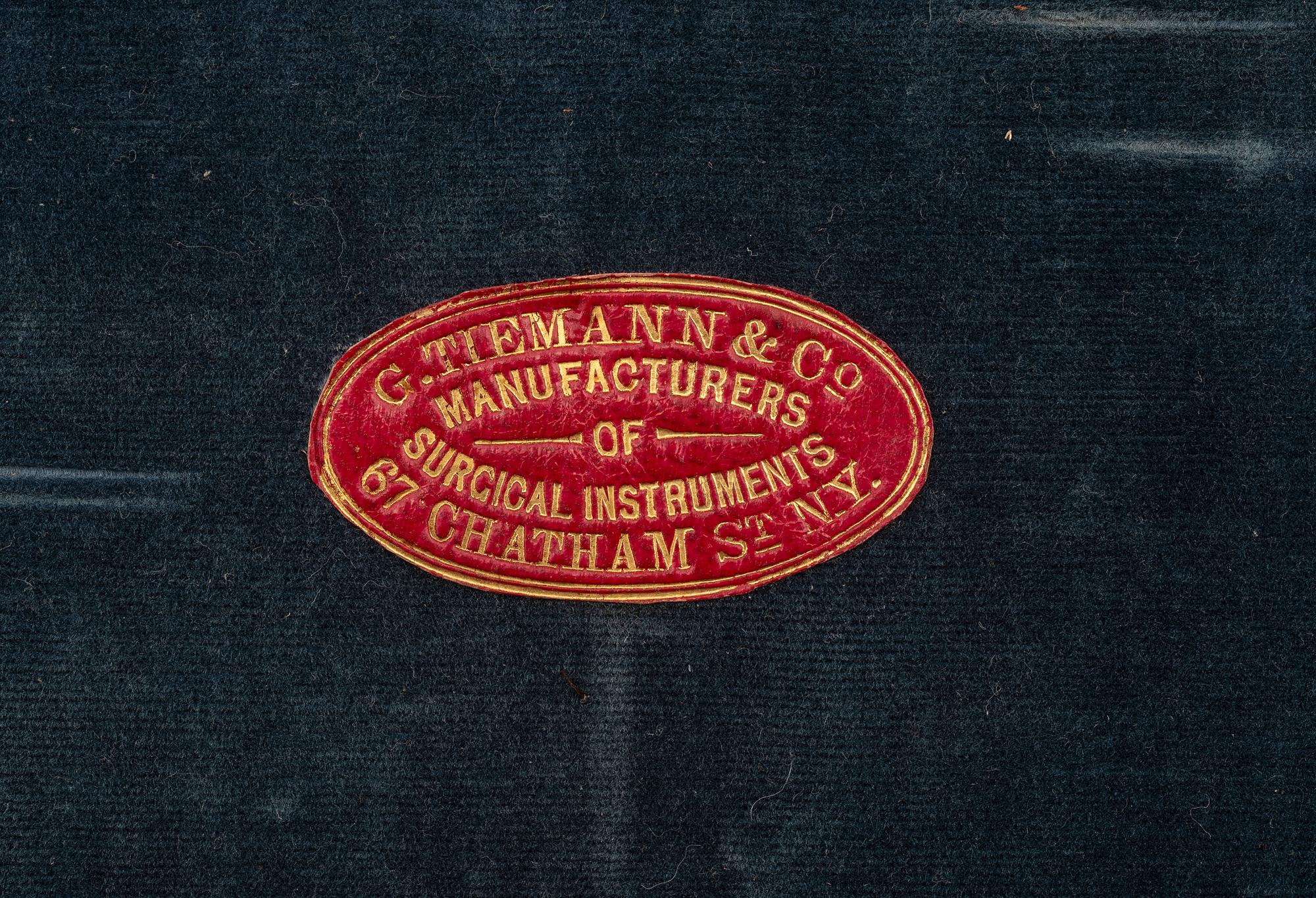 [CIVIL WAR]. Surgical kit manufactured by G. Tiemann & Co., New York. [Ca 1860s-80s].