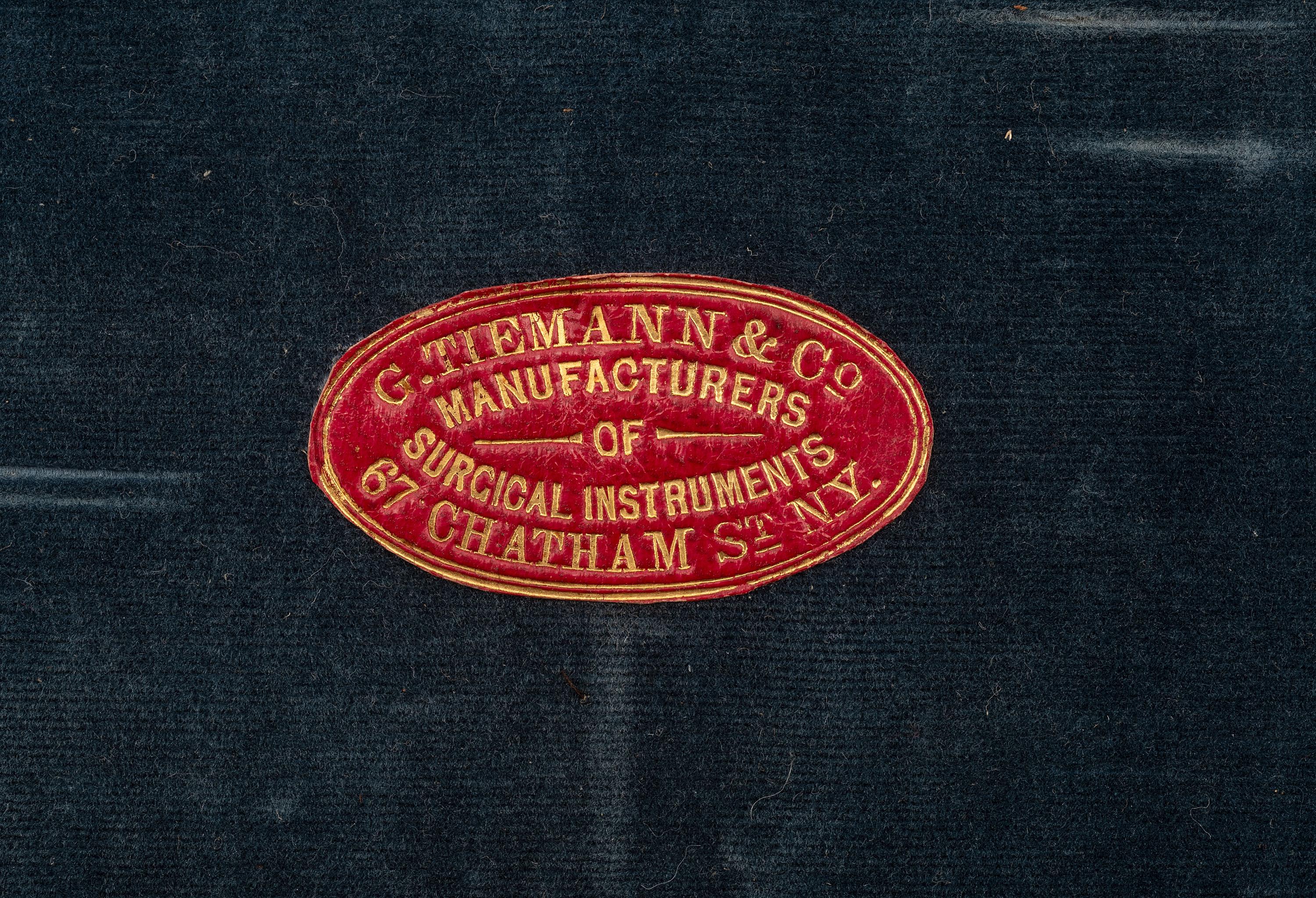 [CIVIL WAR]. Surgical kit manufactured by G. Tiemann & Co., New York. [Ca 1860s-80s].