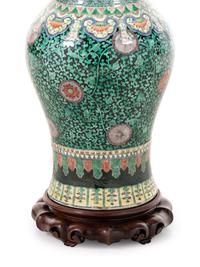 A Chinese Export Famille Noir Porcelain Vase