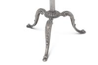 A Silvered Metal Candle Stand