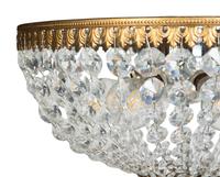 A Gilt Metal and Beaded Cut Glass Plafonnier