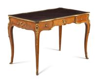A Louis XV Style Gilt Bronze Mounted Bureau Plat
