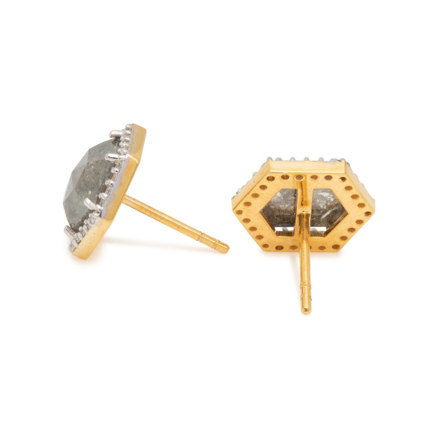 COLORED DIAMOND AND DIAMOND EARRINGS