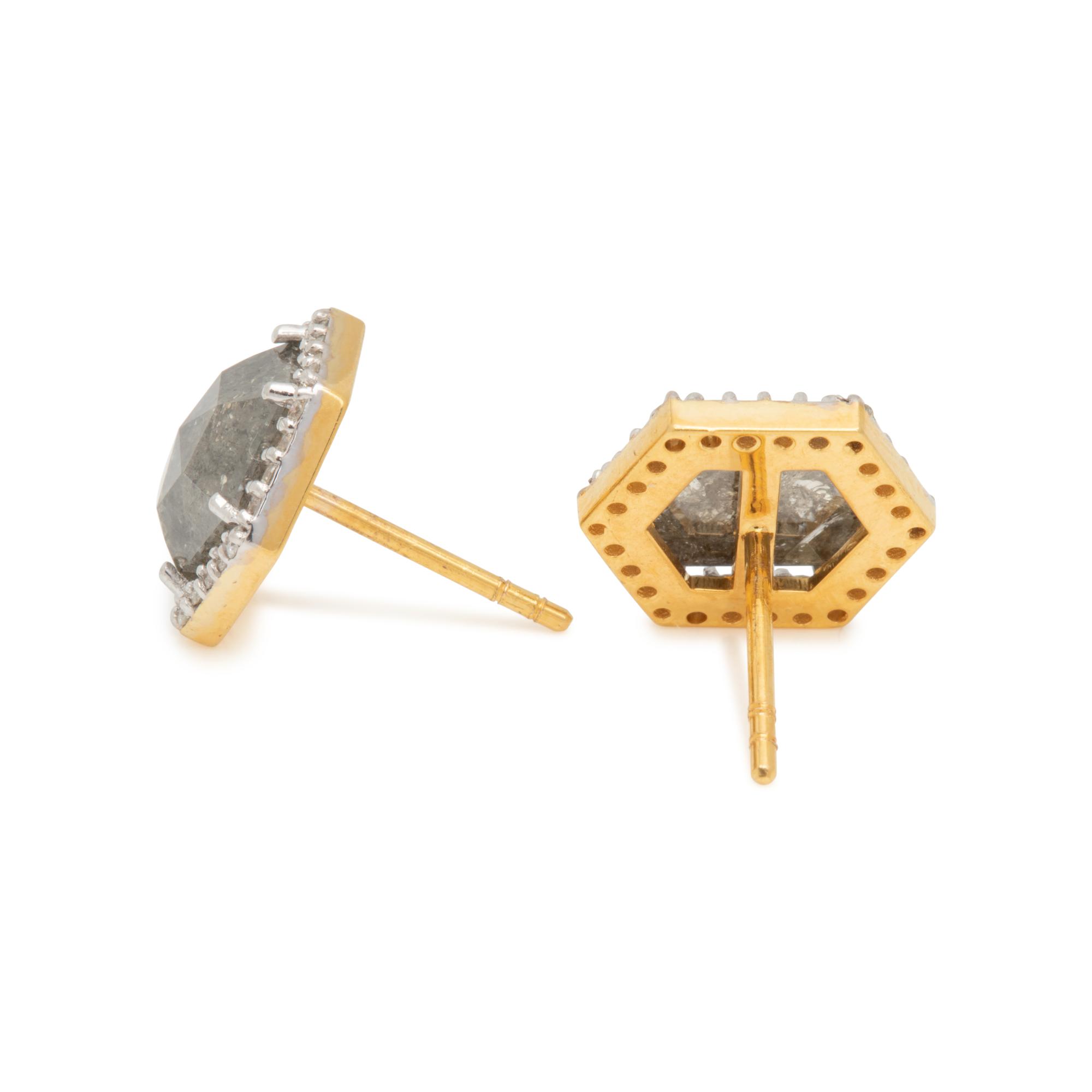 COLORED DIAMOND AND DIAMOND EARRINGS