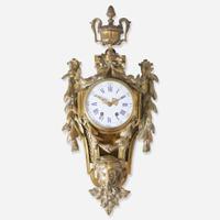 A Louis XVI style gilt bronze cartel clock late 19th century