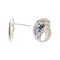 WHITE GOLD, SAPPHIRE AND DIAMOND EARRINGS