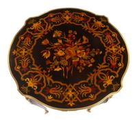 A Pair of Louis XV Style Gilt Bronze Mounted Marquetry Tables Height 30 inches. — 20TH CENTURY