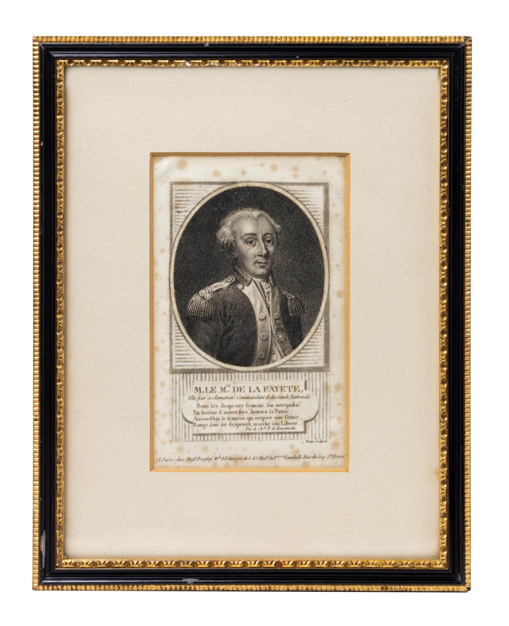 A Group of Six Engravings, 19TH CENTURY, depicting Lafayette; Lady Elizabeth Foster; Roxalana; the State House, Columbus, Ohio; Harvard