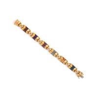 Yellow Gold and Multigem Bracelet