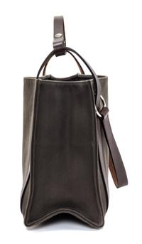 An Hermes Vert de Gris Canvas and Ebene Vache Cabalicol Tote, 15.5" x 11.5" x 6.5".