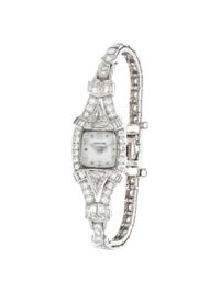 HAMILTON, PLATINUM AND DIAMOND WRISTWATCH