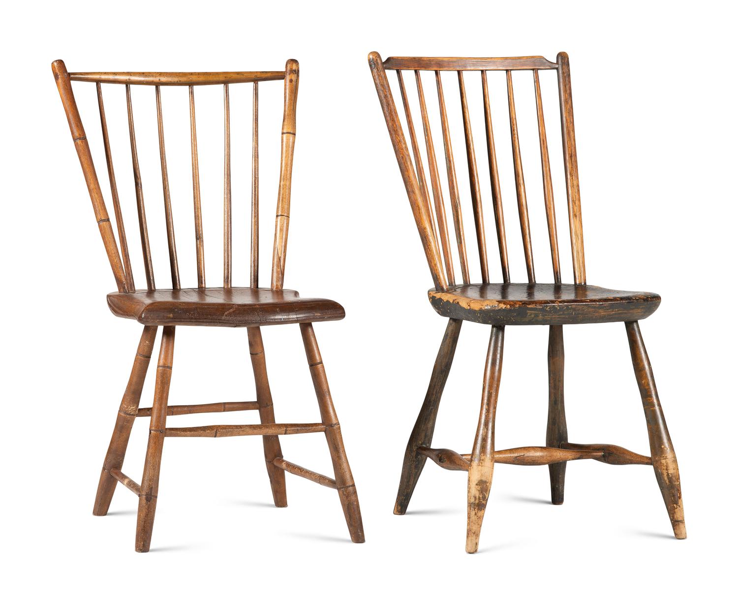 Two Spindle Back Side Chairs