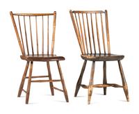 Two Spindle Back Side Chairs