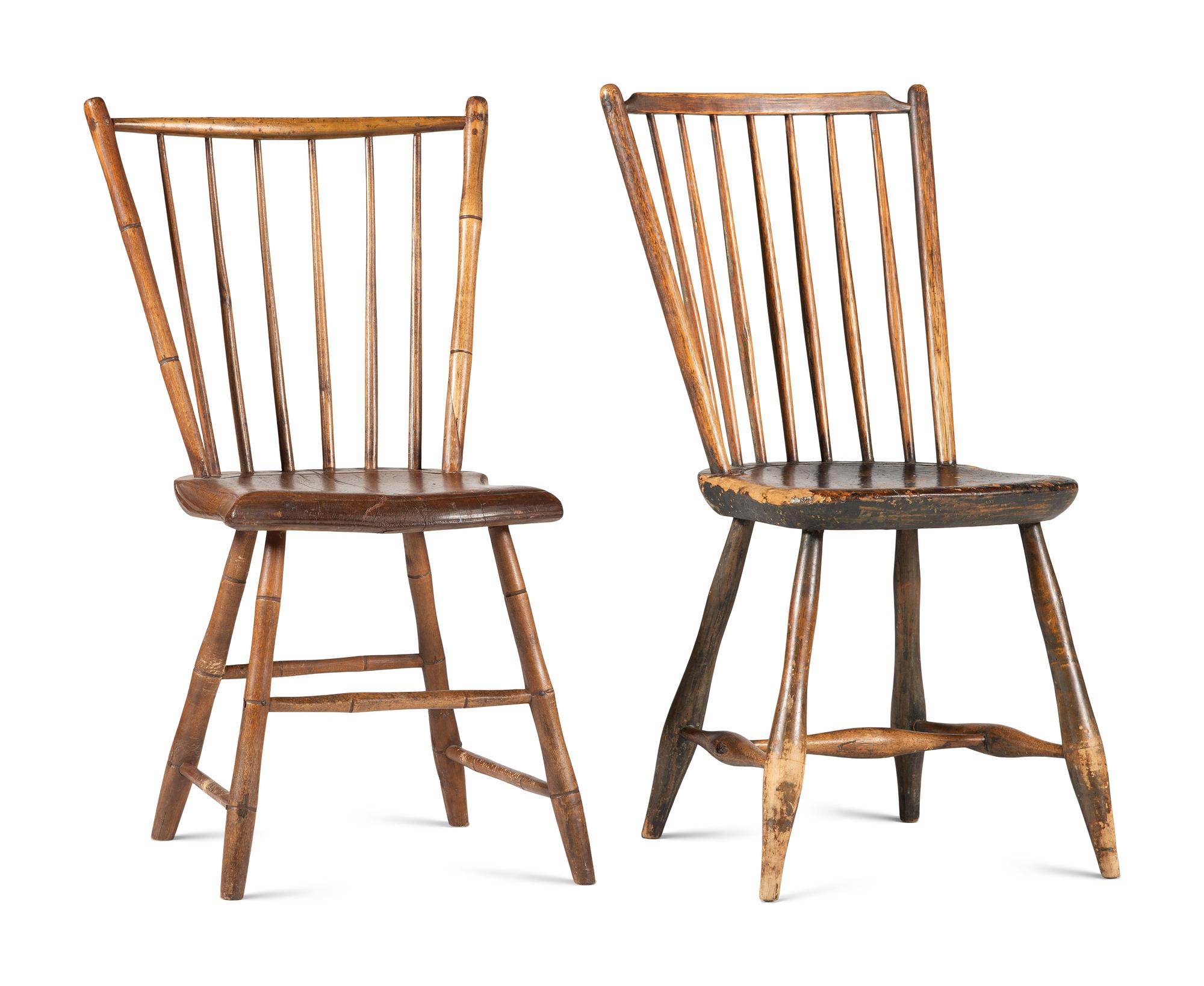 Two Spindle Back Side Chairs