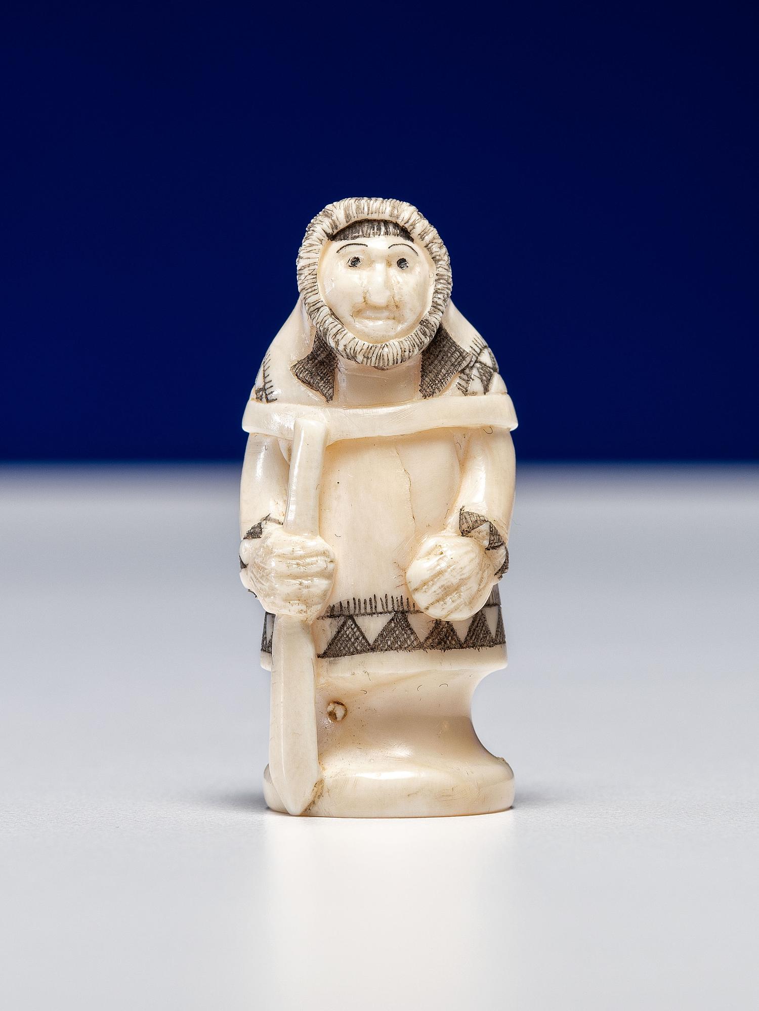 Inuit Carved Walrus Ivory Chess Set