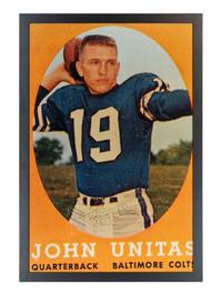 A Johnny Unitas Signed Autograph Oversized 1958 Topps Football Card Display